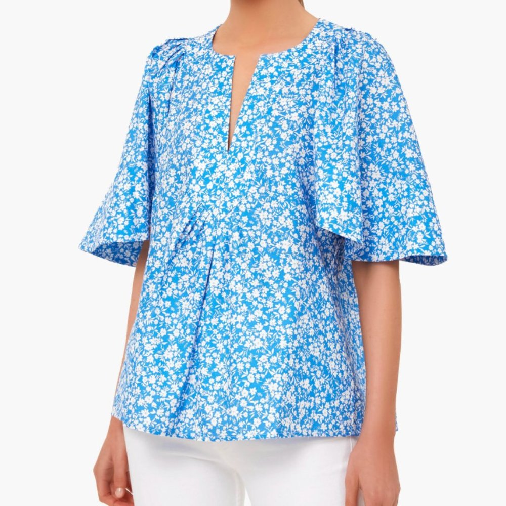 Tuckernuck | Blooms on Broad Finley Flutter Sleeve Top | NWT